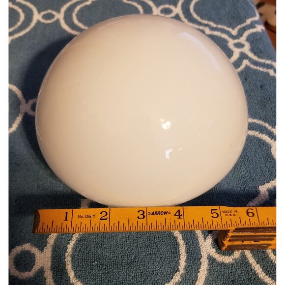 Vintage white mushroom shaped blown glass shade approximately 3" opening - Picture 5 of 7